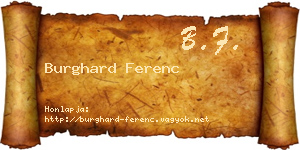 Burghard Ferenc névjegykártya